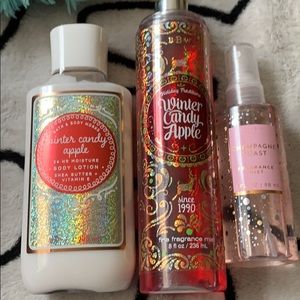 Winter candy apple set and champagne toast